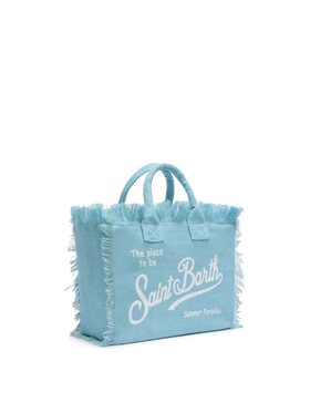 Borsa Colette in lino azzurro