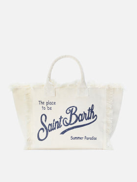 White solid color linen Colette bag