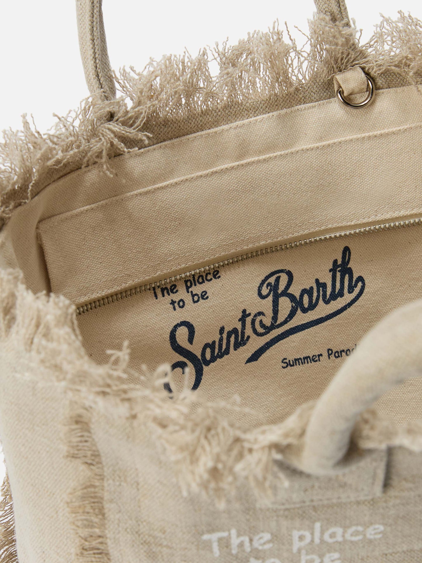 Beige solid color linen Colette bag