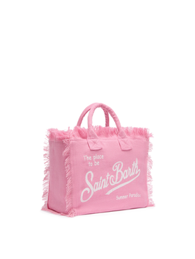 Borsa Colette in lino rosa tinta unita