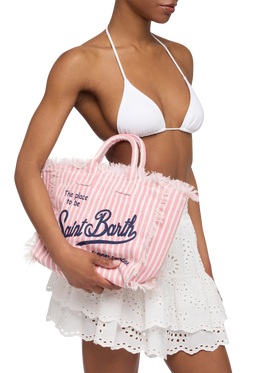 Colette linen handbag with striped print - MC2 Saint Barth