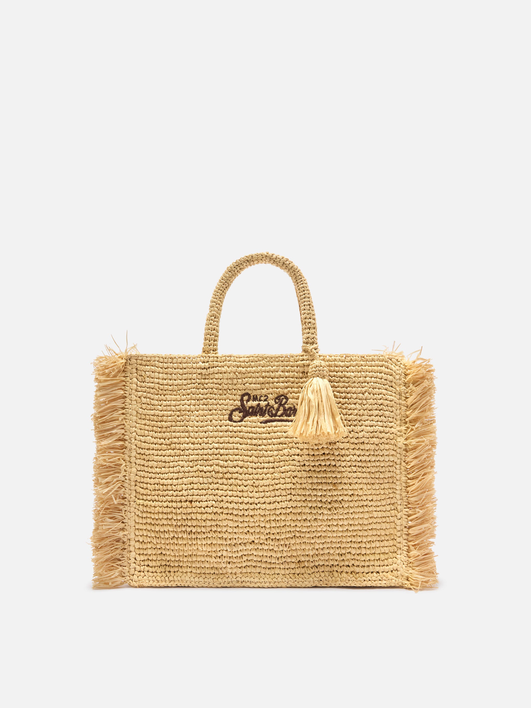 Colette raffia bag with side fringes – MC2 Saint Barth