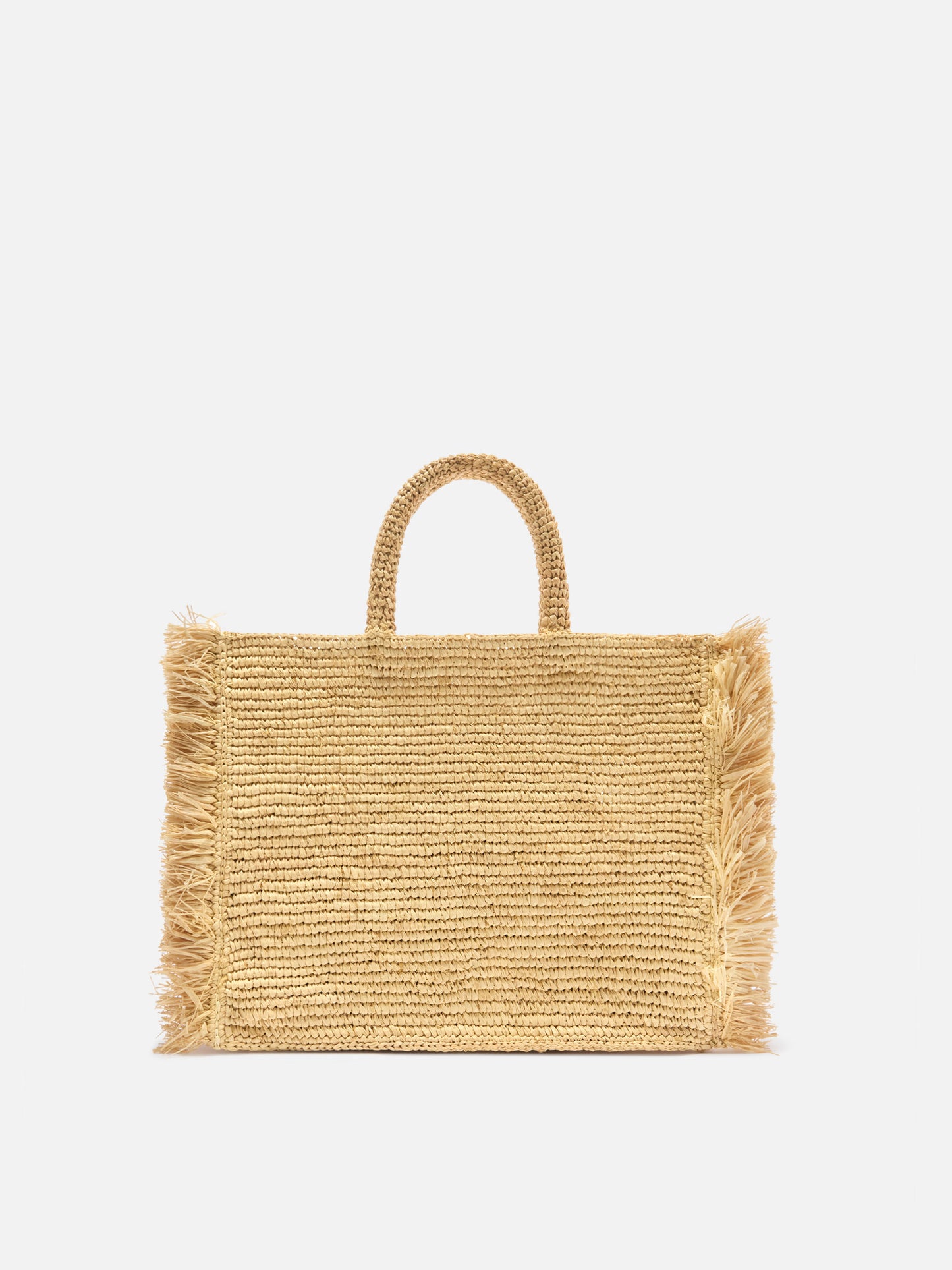 Colette raffia bag with side fringes