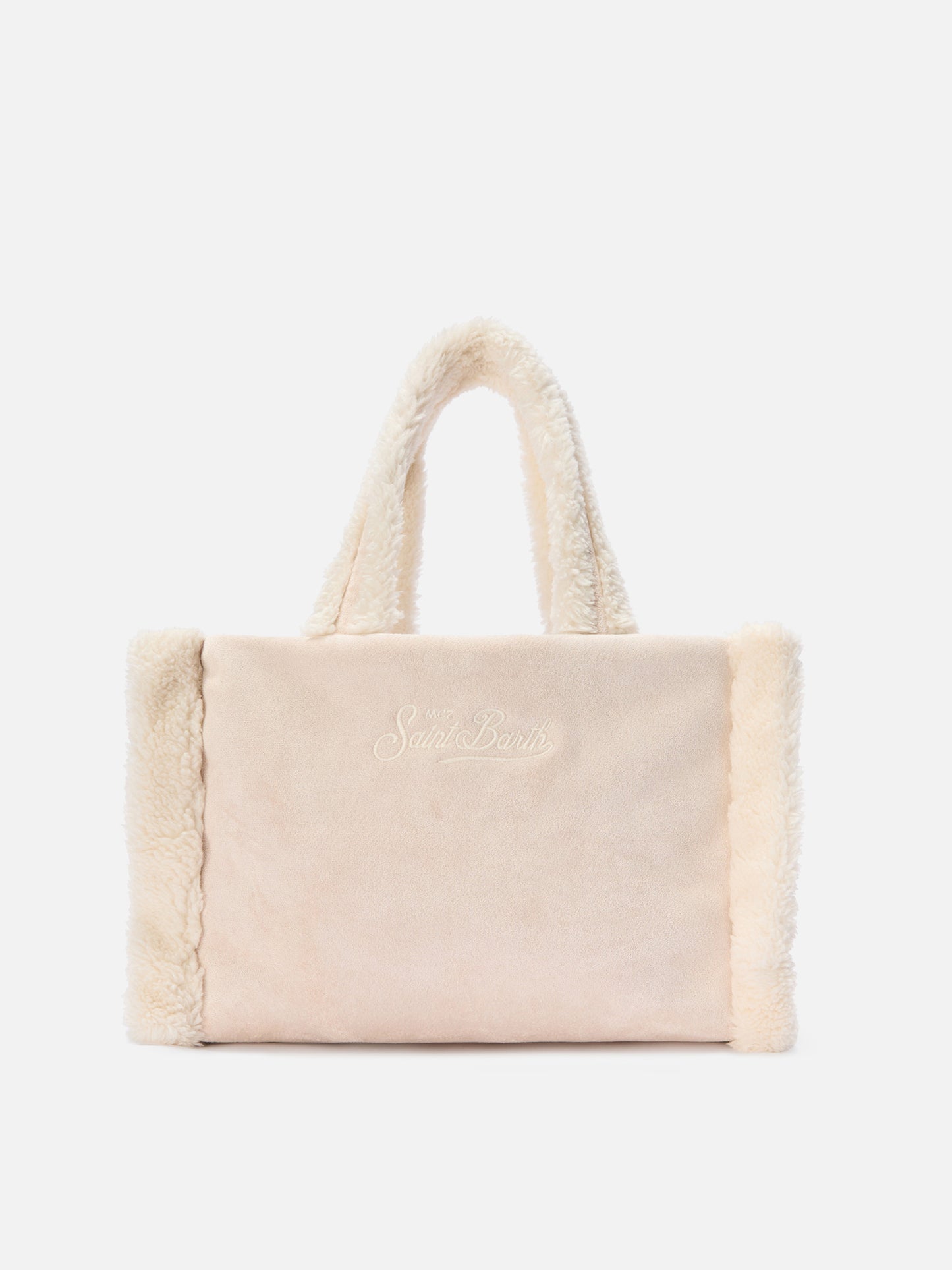 Borsa a mano  Colette Shearling  faux suede ghiaccio con dettagli in shearling