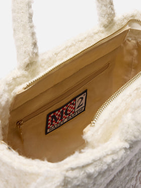 Colette Tweed Handtasche aus weißem Wollmischgewebe