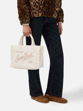 Colette Tweed Handtasche aus weißem Wollmischgewebe