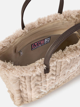 Beige Colette bag with cable knit design