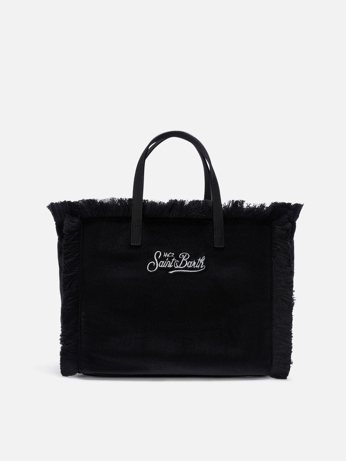 Bolso de terciopelo negro Colette con bordado del logo 