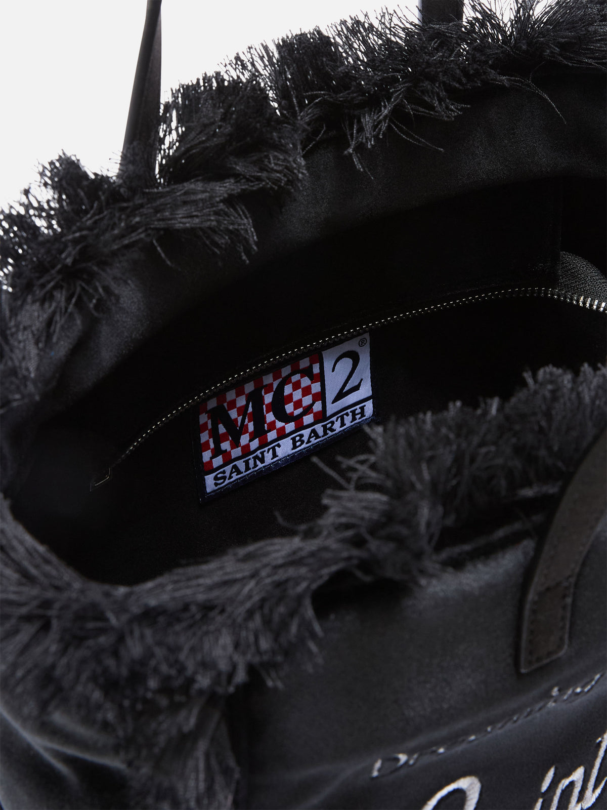 Bolso de terciopelo negro Colette con bordado del logo 