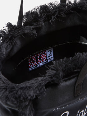 Bolso de terciopelo negro Colette con bordado del logo 