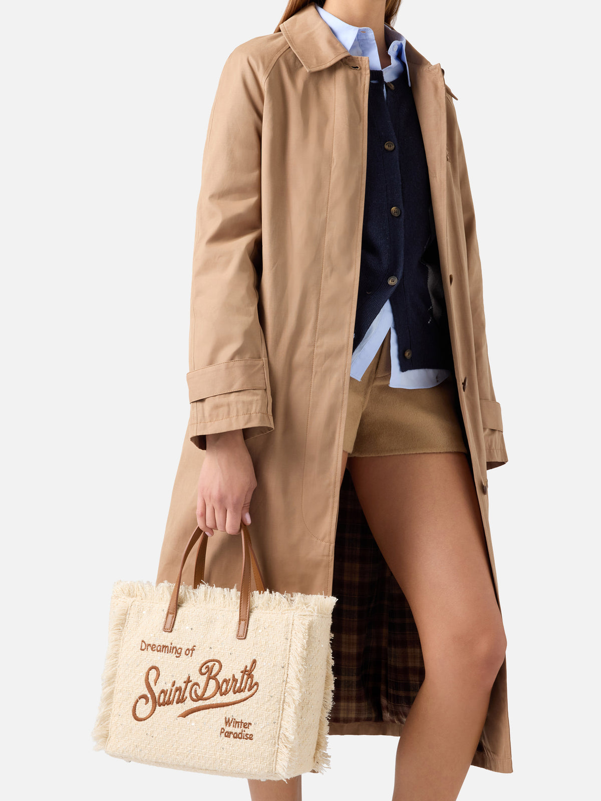 Beige Colette Tasche mit Pailletten und Logo-Stickerei 