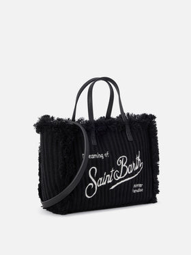 Sac Colette noir avec motif en maille côtelée 
