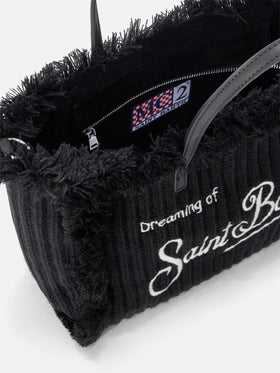 Sac Colette noir avec motif en maille côtelée 