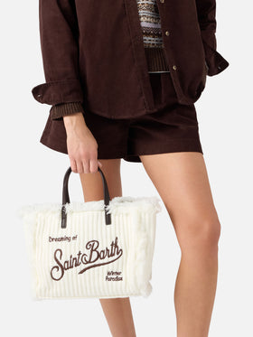 Sac Colette blanc cassé avec design en maille côtelée 