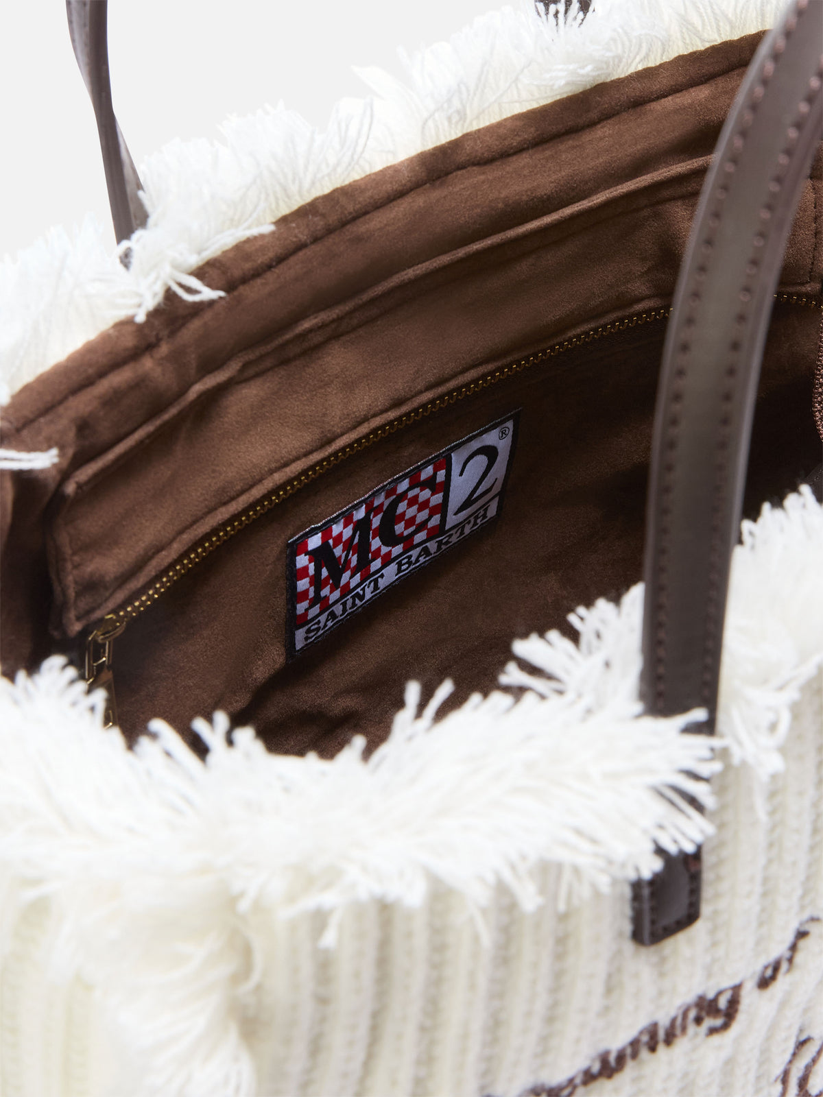 Borsa Colette off white con lavorazione a costine