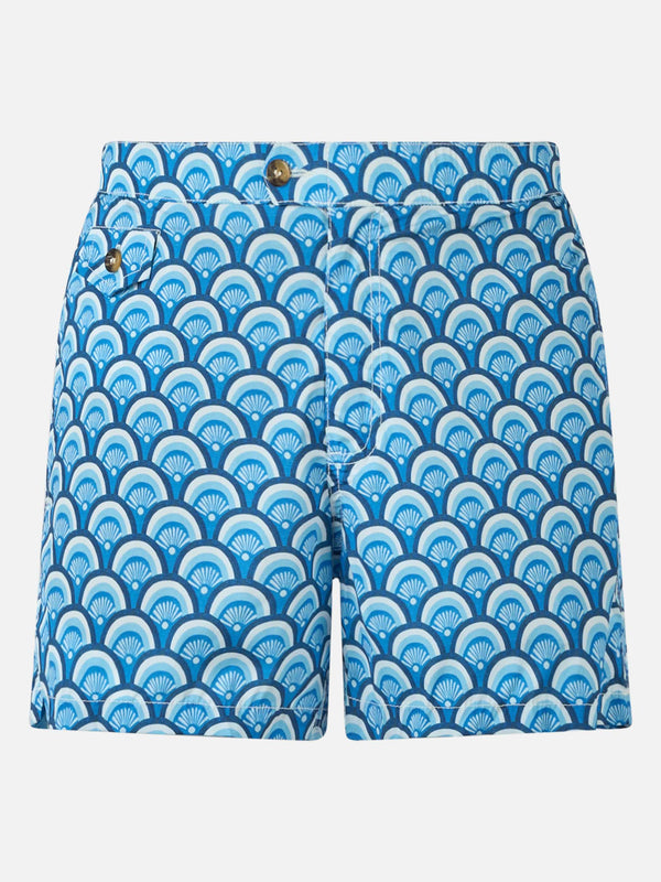 Man Comfort swim shorts with geometric print