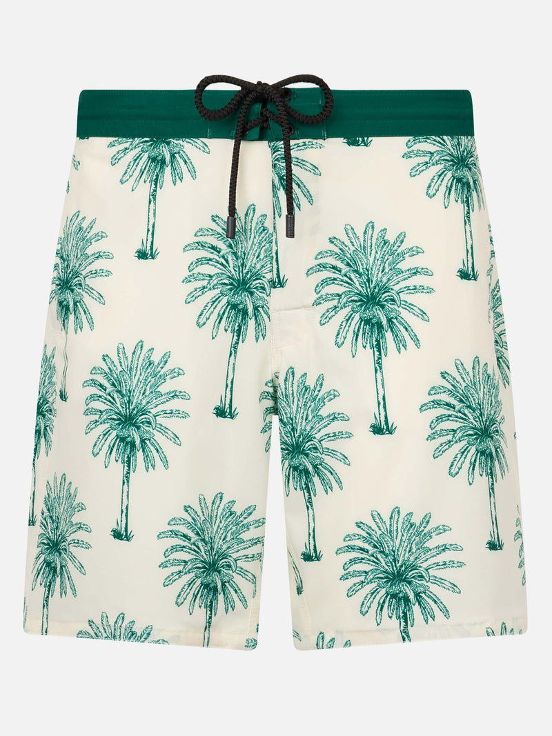 Man Comfort Surf swim shorts with palm print