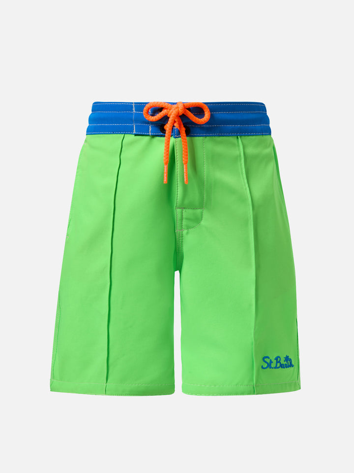 Costume mare Comfort Surf Jr in verde fluo e bluette