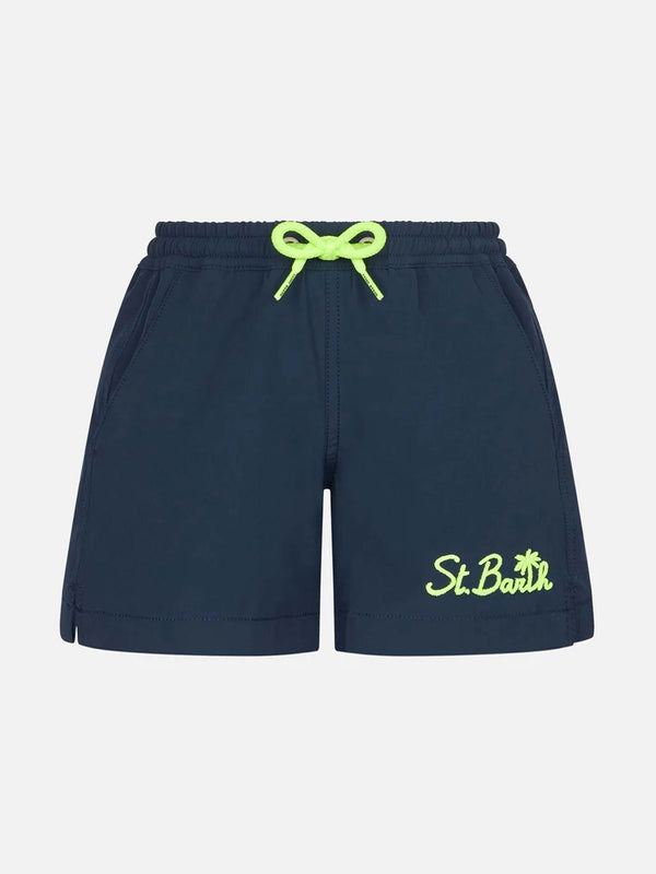 Boy comfort navy blue swim shorts