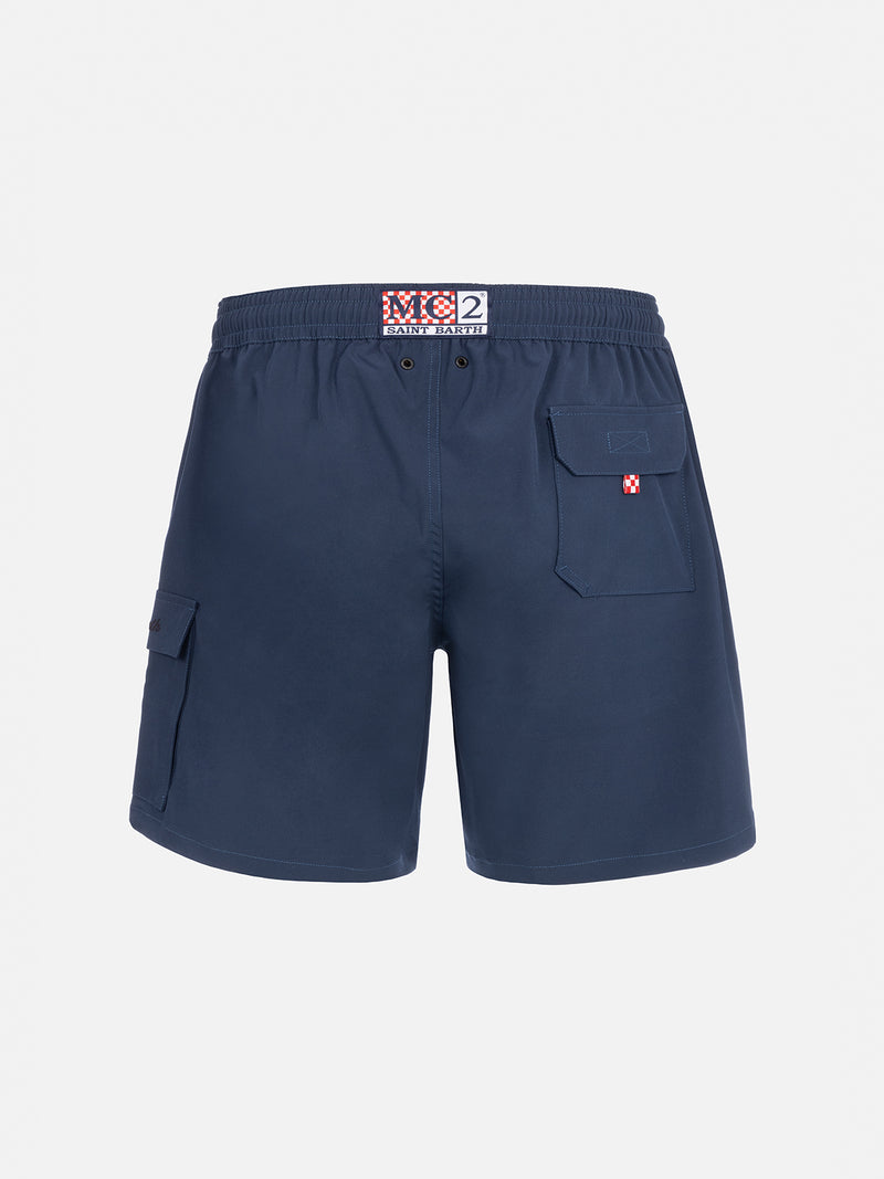 Blaue Comfort-Badeshorts für Herren