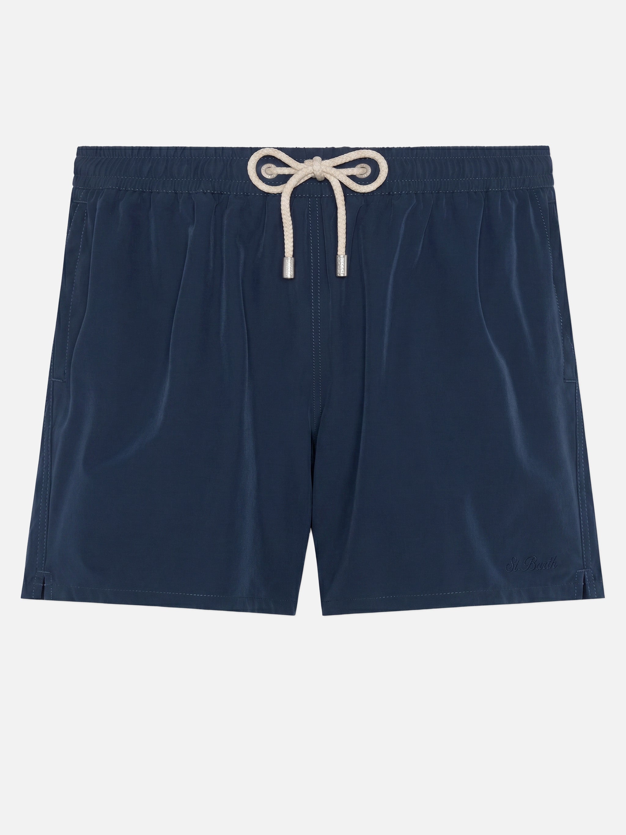 し*ん様  bib short Mサイズ NAVY Navy blue Comfort swim shorts with St. Barth embroidery – MC2