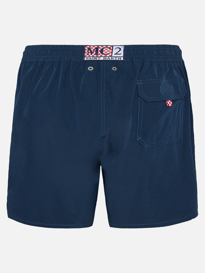Costume mare Comfort blu navy con ricamo St. Barth