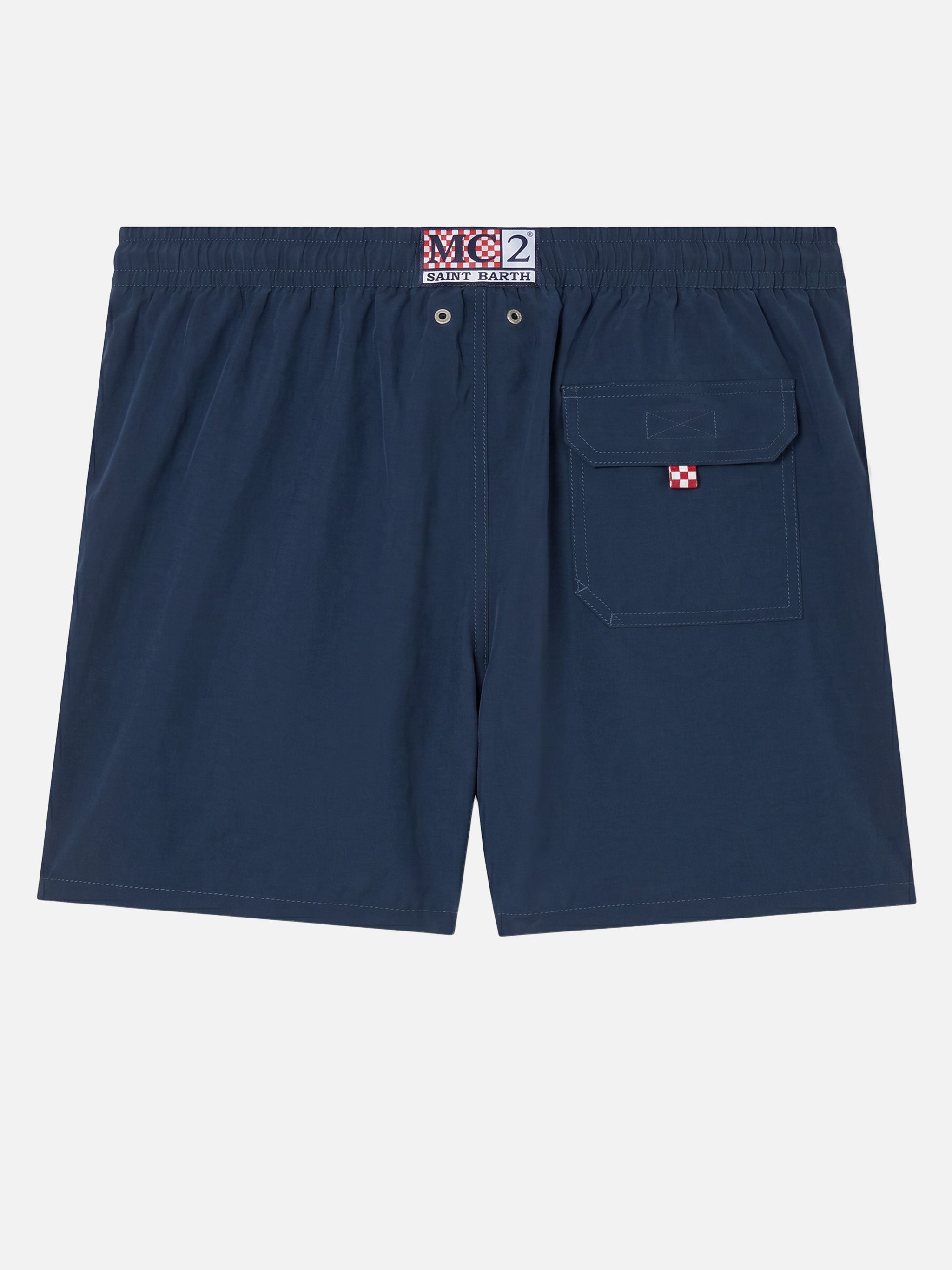 Navy blue Comfort swim shorts with St. Barth embroidery – MC2