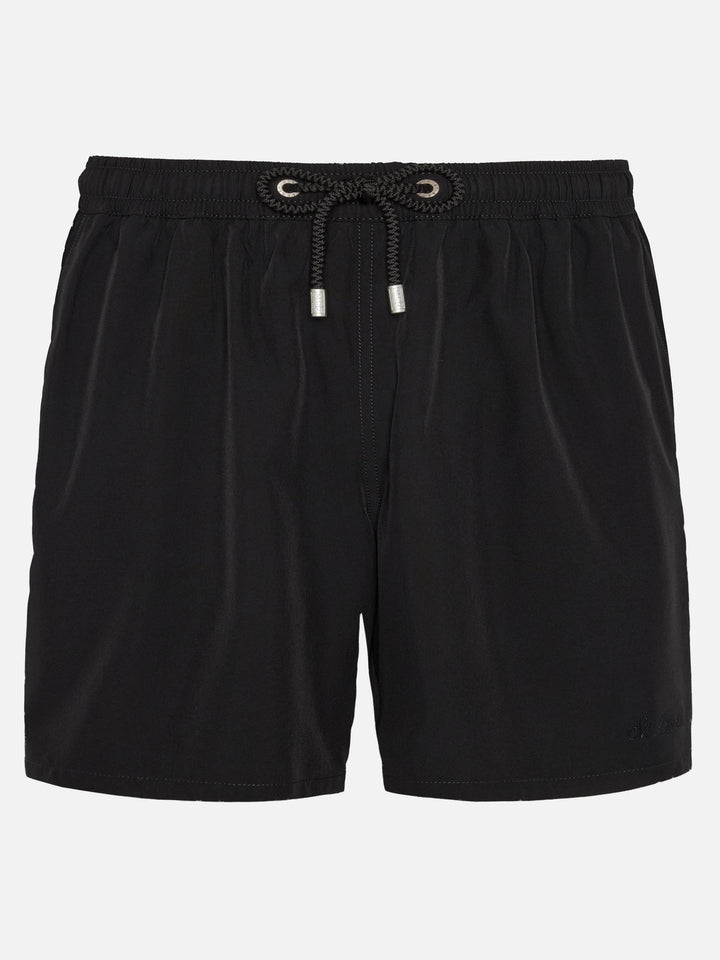 Costume mare Comfort nero con ricamo St. Barth