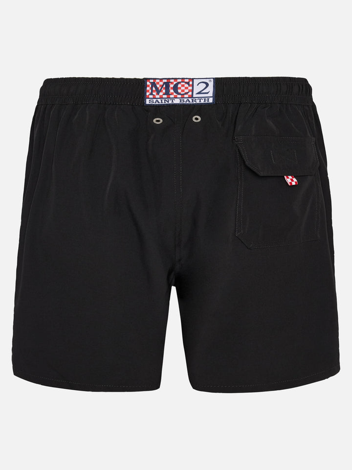 Costume mare Comfort nero con ricamo St. Barth