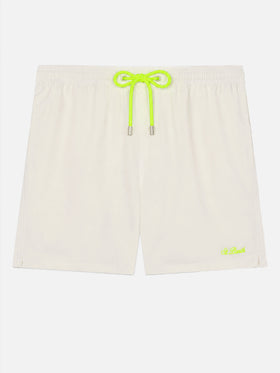 Short de bain Comfort blanc avec broderie St. Barth 