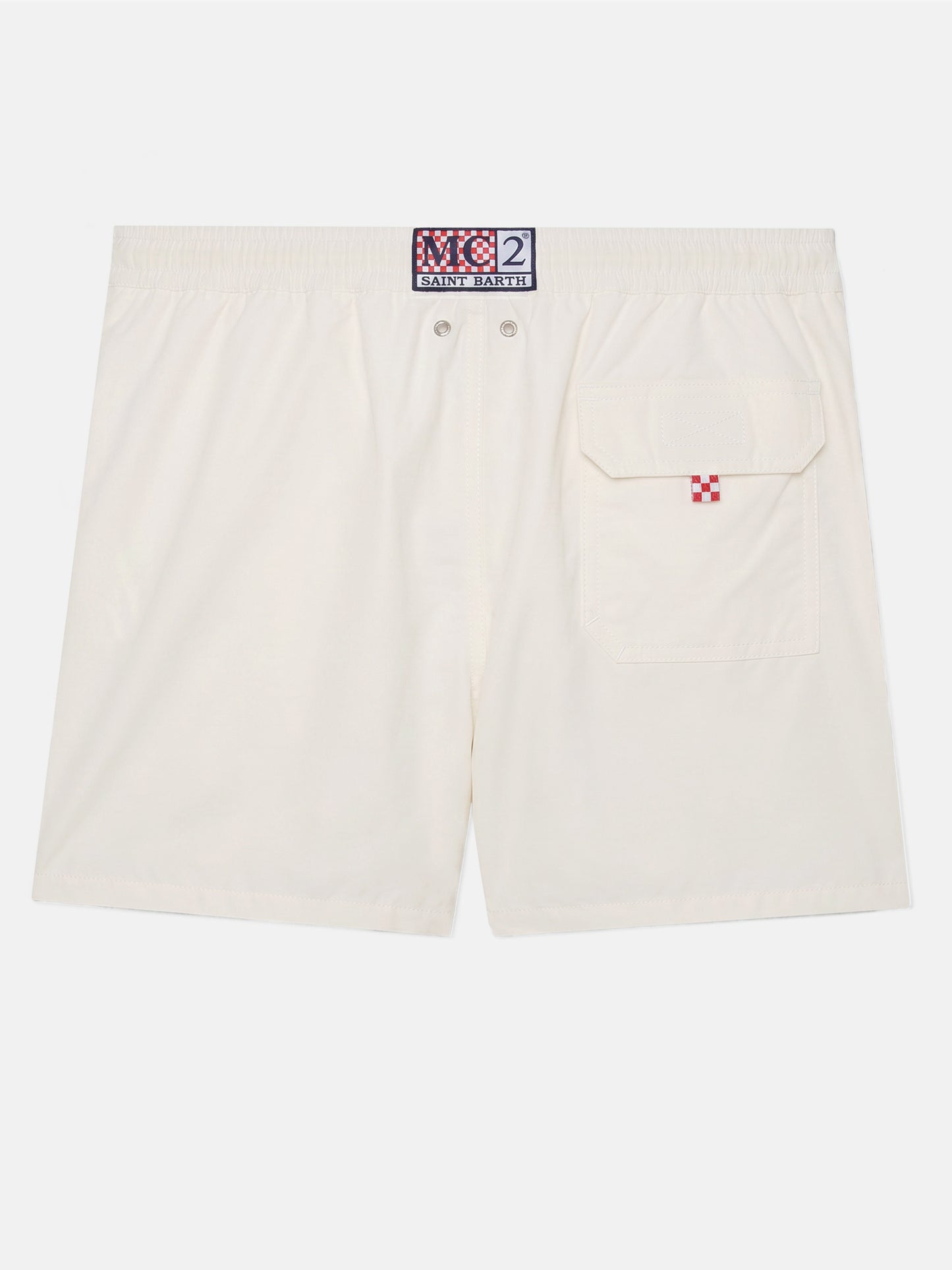 Short de bain Comfort blanc avec broderie St. Barth 