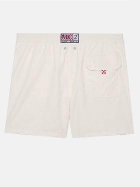 Short de bain Comfort blanc avec broderie St. Barth 