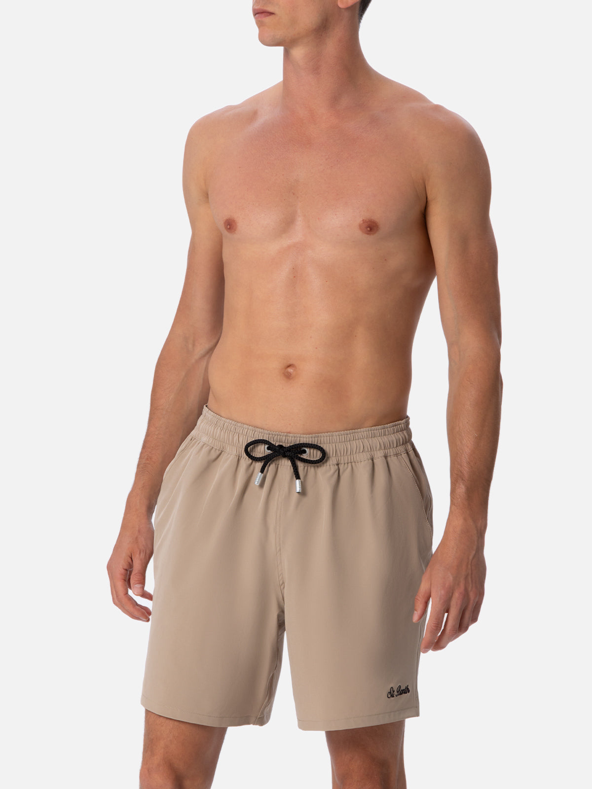 Beige classic stretch Comfort swim shorts