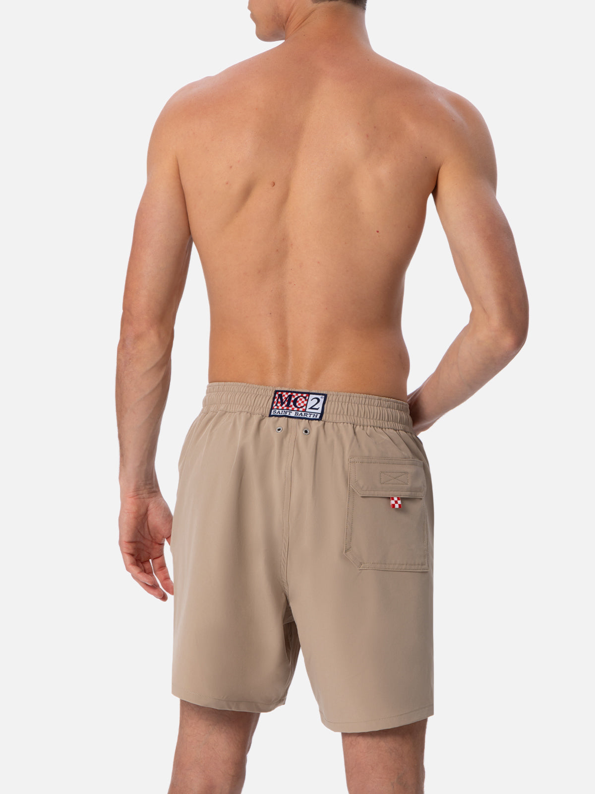 Beige classic stretch Comfort swim shorts