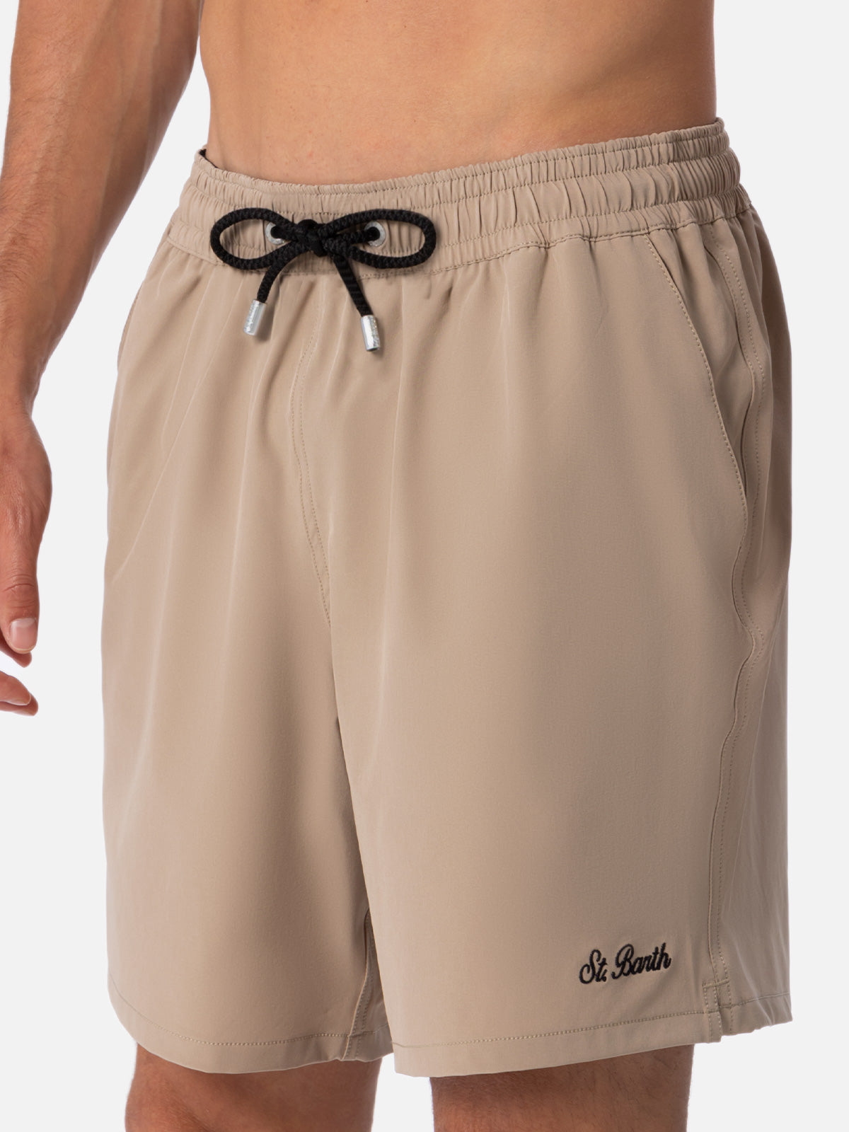 Beige classic stretch Comfort swim shorts