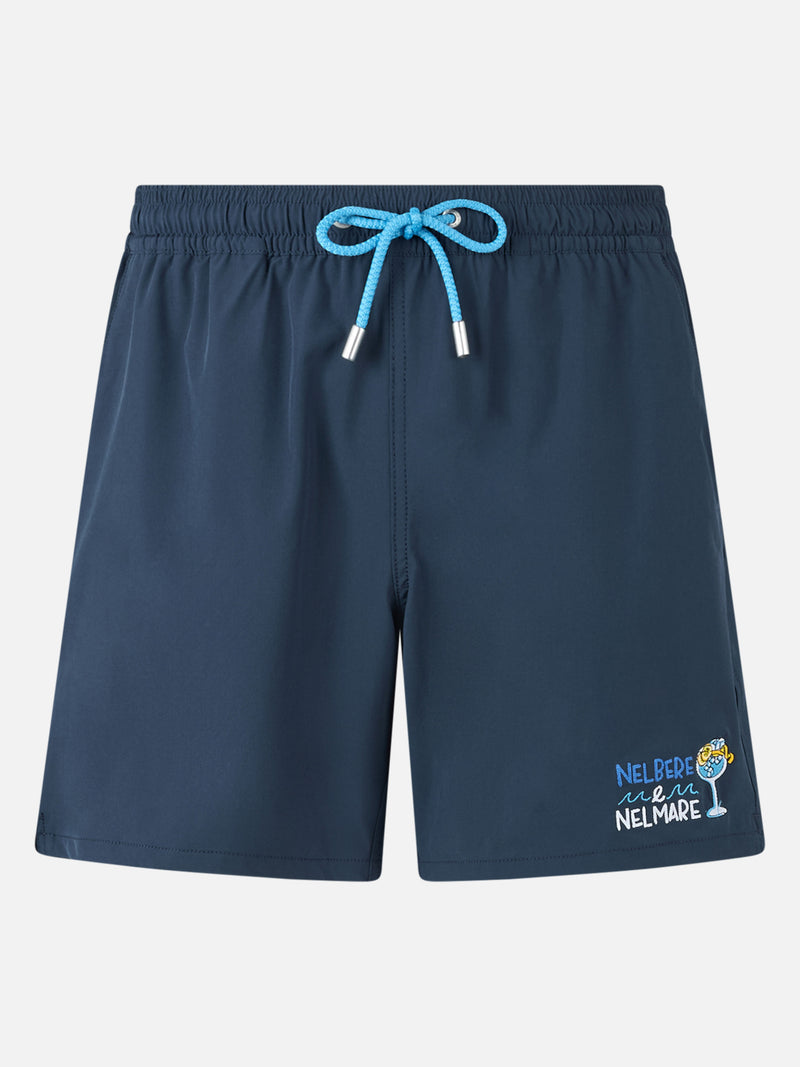 Man Comfort swim shorts with Nel bere e nel mare embroidery | INSULTI LUMINOSI SPECIAL EDITION