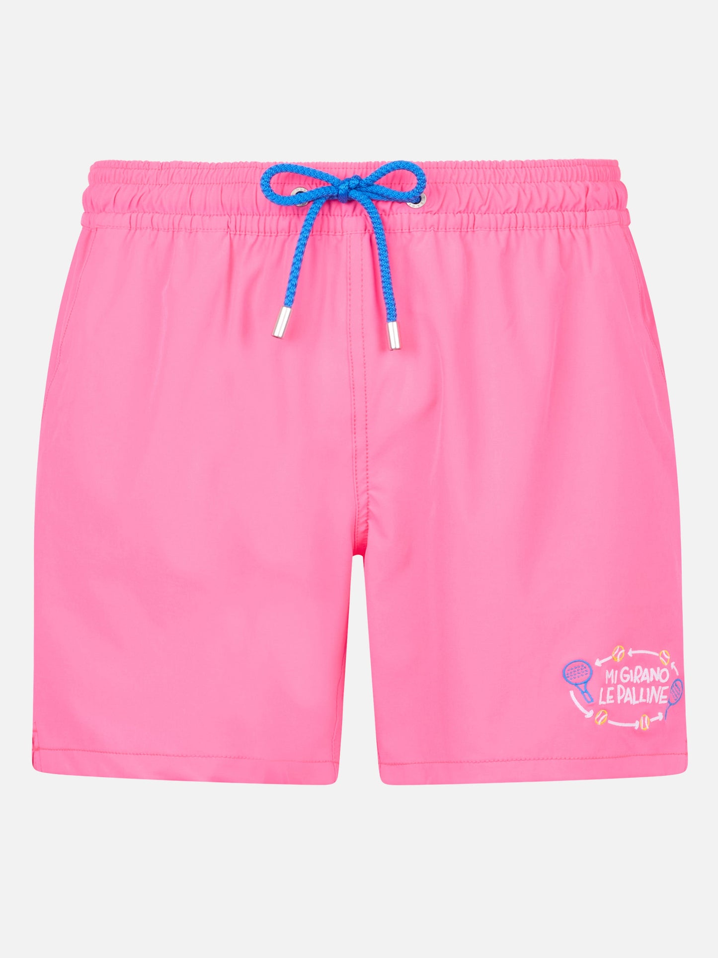 Classic stretch Comfort swim shorts with Mi girano le palline embroidery | INSULTI LUMINOSI SPECIAL EDITION