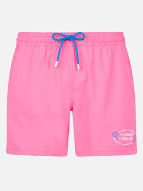 Classic stretch Comfort swim shorts with Mi girano le palline embroidery | INSULTI LUMINOSI SPECIAL EDITION