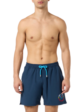 Comfort classic stretch swim shorts with Dal Padel alla Brace embroidery | INSULTI LUMINOSI SPECIAL EDITION