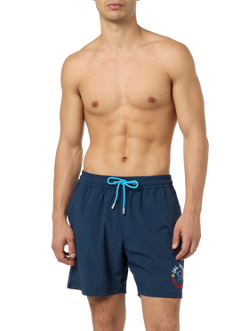 Comfort classic stretch swim shorts with Dal Padel alla Brace embroidery | INSULTI LUMINOSI SPECIAL EDITION