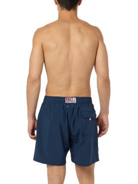 Comfort classic stretch swim shorts with Dal Padel alla Brace embroidery | INSULTI LUMINOSI SPECIAL EDITION