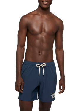 Navy blue Comfort swim shorts with Sapore di Mare embroidery | SAPORE DI MARE SPECIAL EDITION - MC2 Saint Barth
