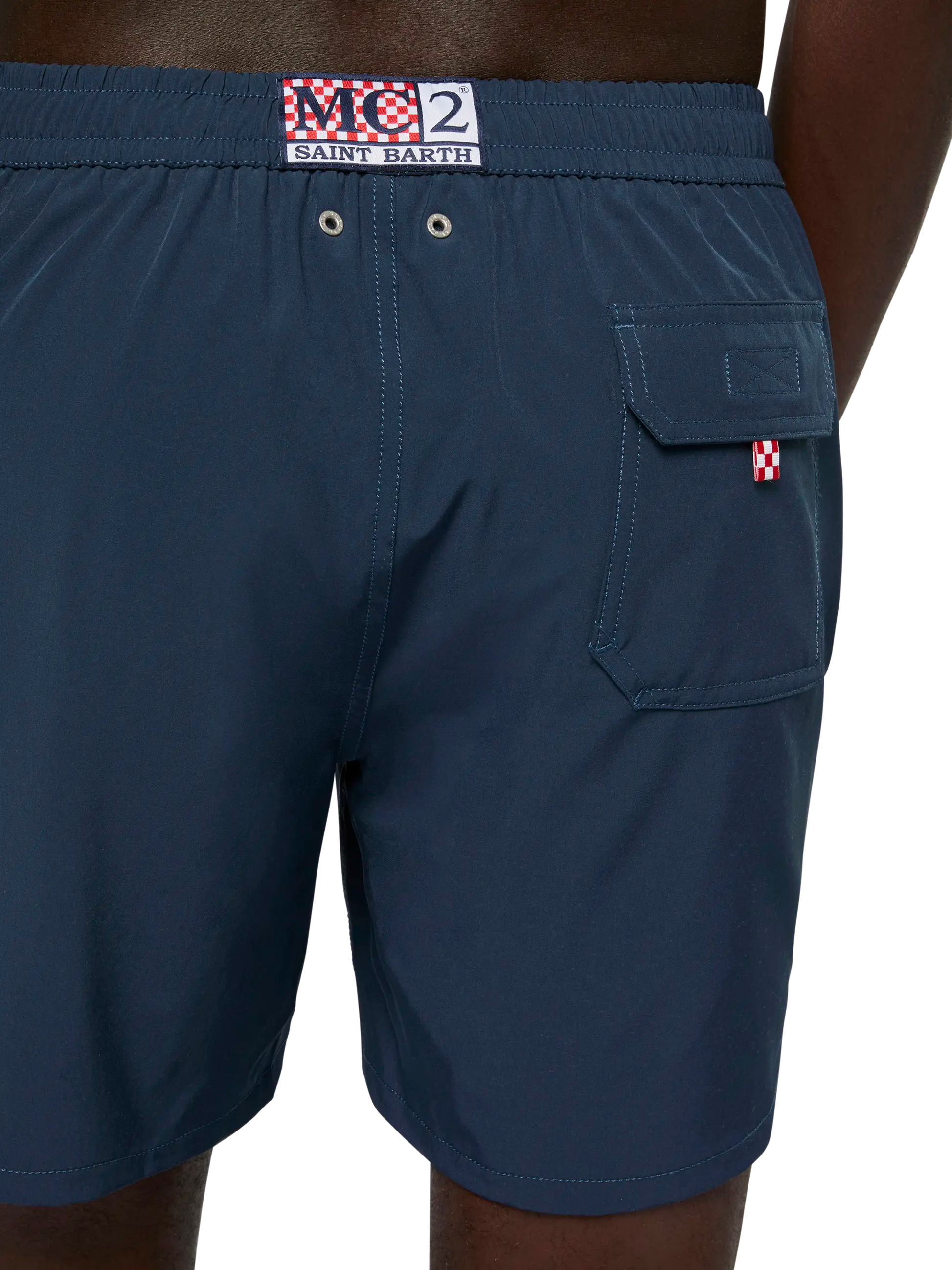 Navy blue Comfort swim shorts with Sapore di Mare embroidery | SAPORE DI MARE SPECIAL EDITION - MC2 Saint Barth