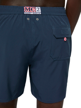 Navy blue Comfort swim shorts with Sapore di Mare embroidery | SAPORE DI MARE SPECIAL EDITION - MC2 Saint Barth