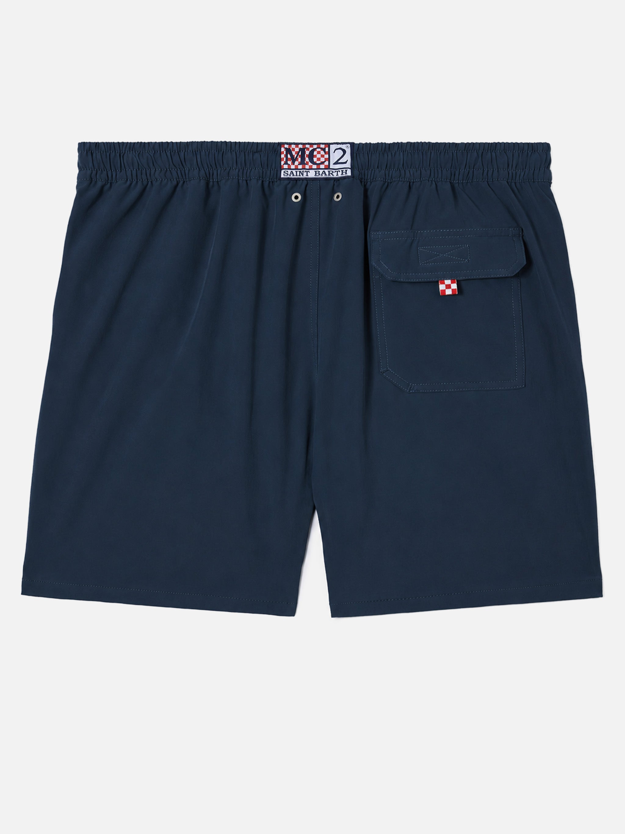 Navy blue Comfort swim shorts with Sapore di Mare embroidery