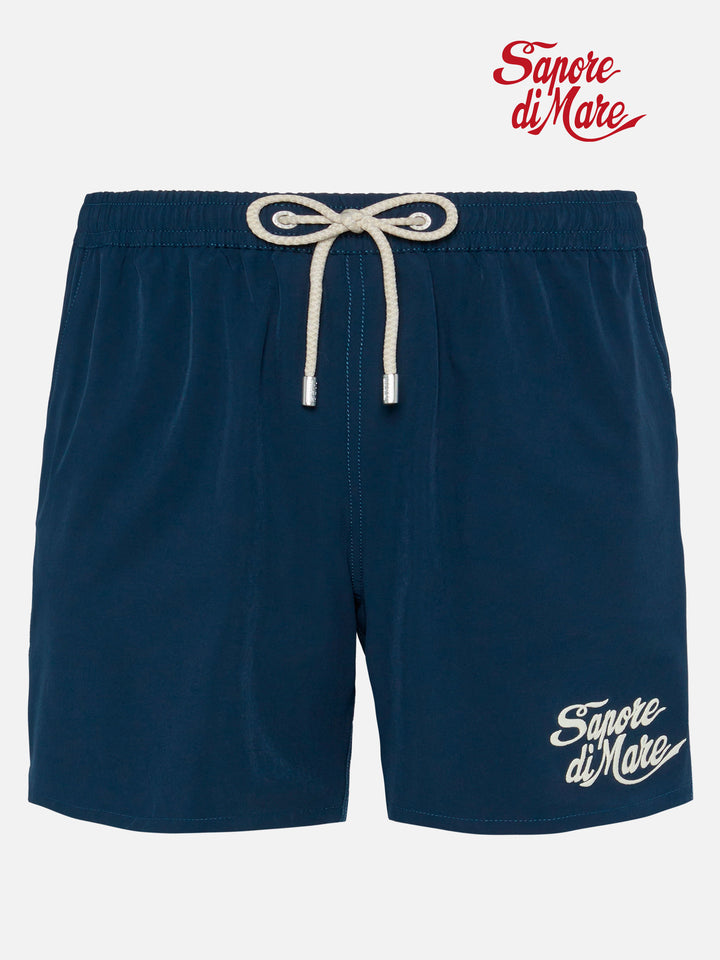 Marineblaue Comfort-Badeshorts mit Sapore di Mare-Stickerei | SAPORE DI MARE SPECIAL EDITION