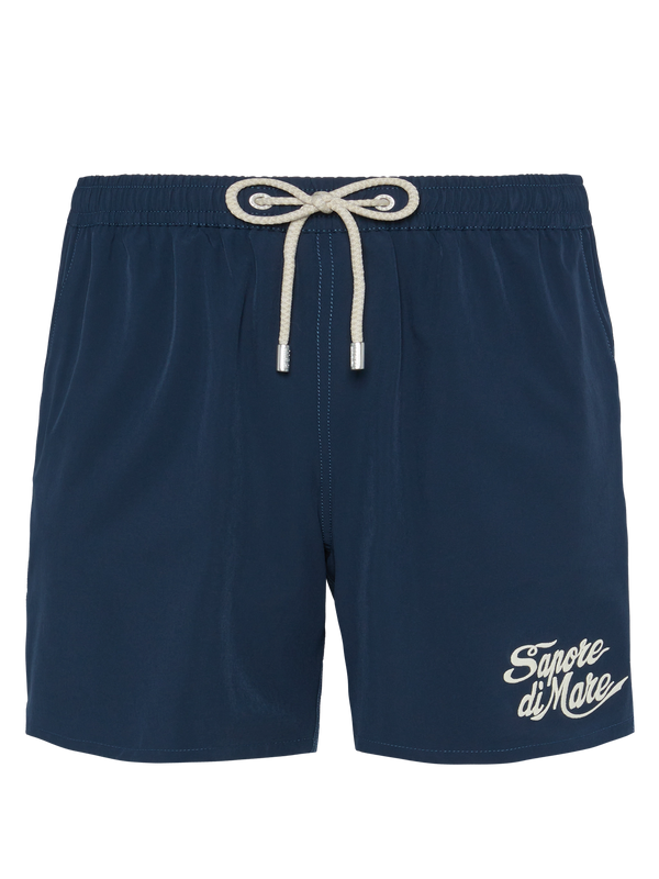 Navy blue Comfort swim shorts with Sapore di Mare embroidery