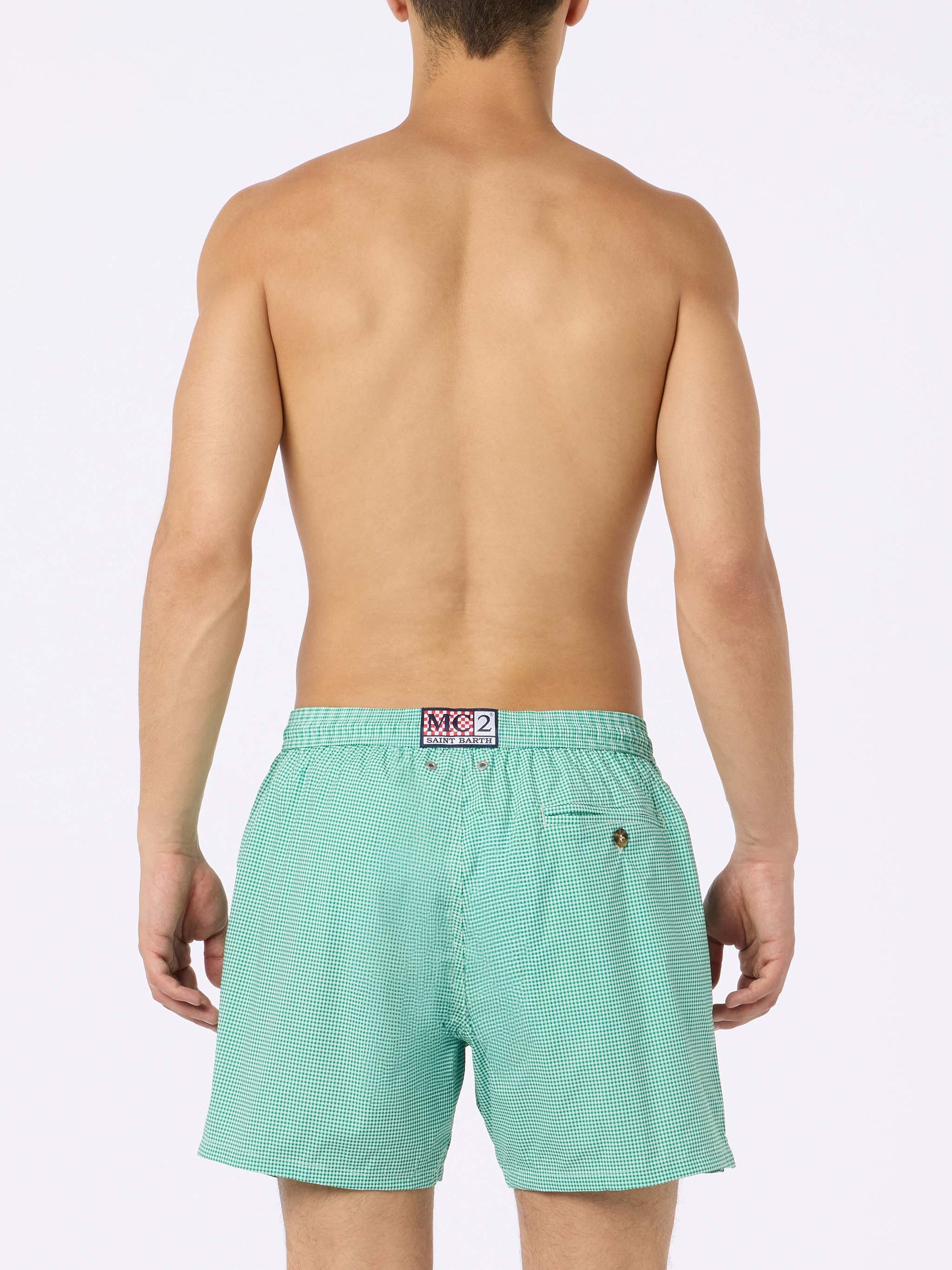 Man Comfort Light swim shorts with gingham print - MC2 Saint Barth