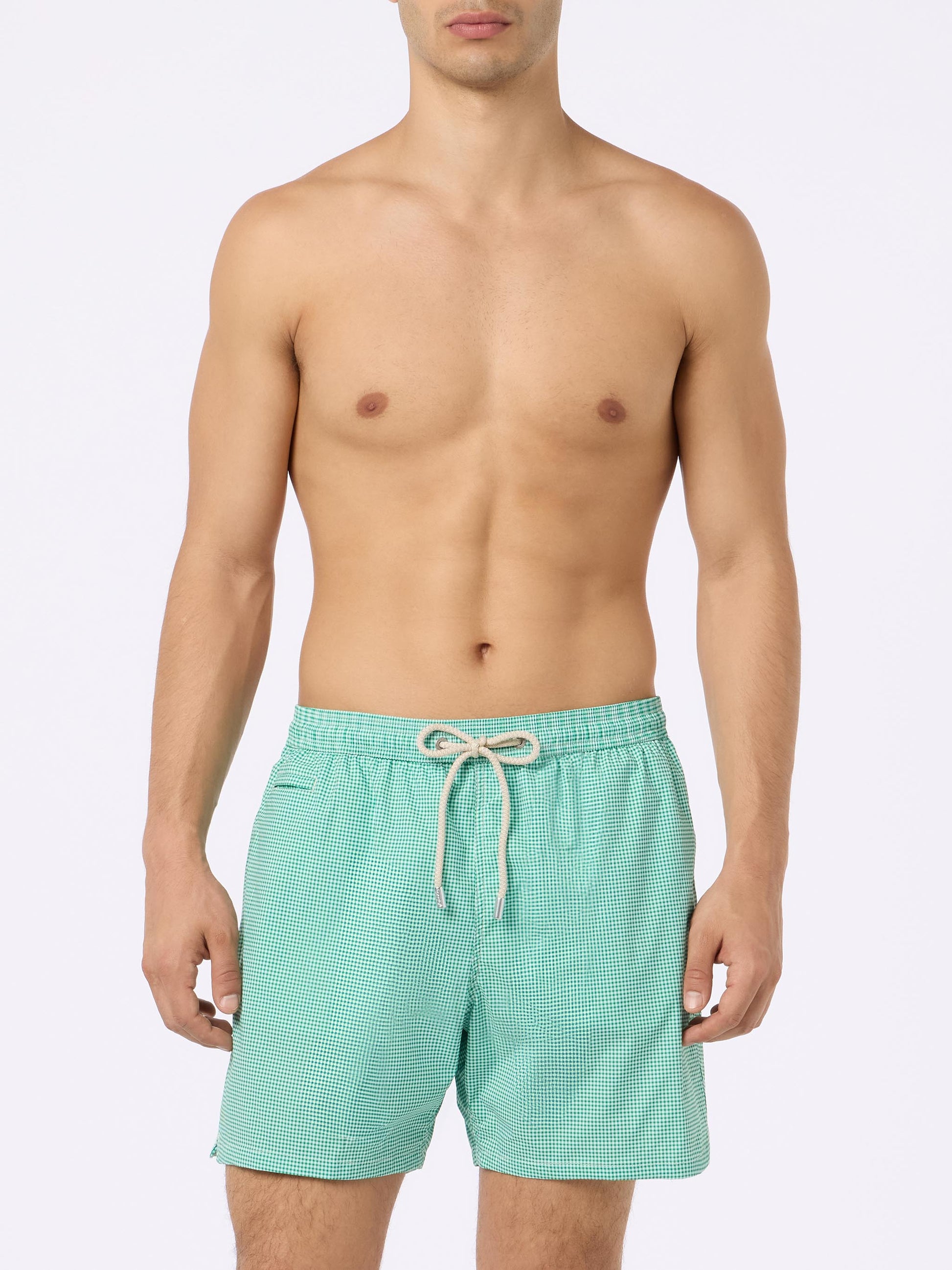 Man Comfort Light swim shorts with gingham print - MC2 Saint Barth