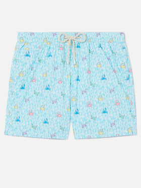 Short de bain stretch classique Comfort Light avec imprimé crabes 